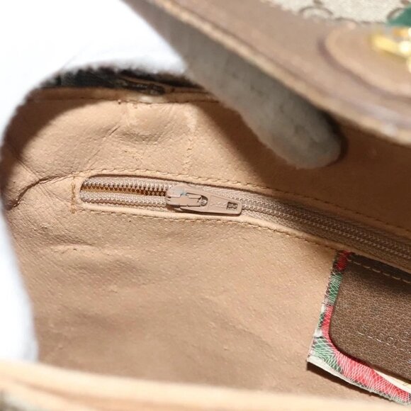 GUCCI GG Supreme Web Sherry Shoulder Bag PVC Beige Gold 904 02 084 Auth BA2769 - Picture 13 of 16